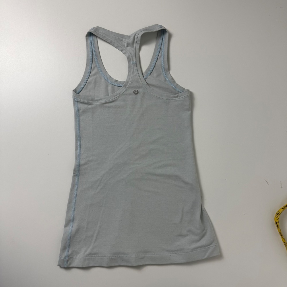 Lululemon Racerback Athletic Tank Top Light Blue Slim Fit Activewear Womens